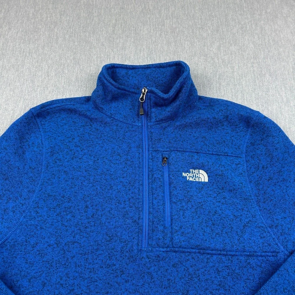 The North Face Sweater‎ Mens XL Blue  1/4 Zip Fleece Pullover Mock Neck Casual